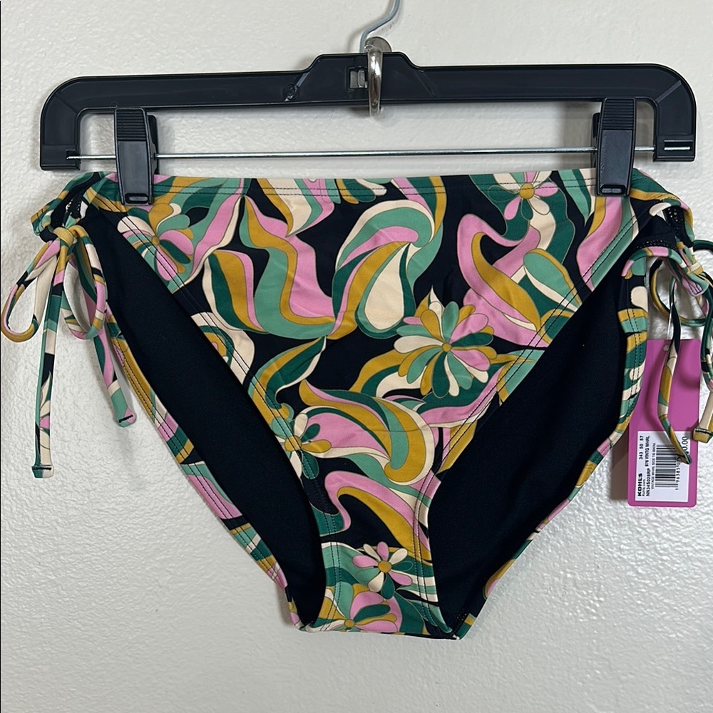 NEW Ninety‎ Nine Degrees Black and Multicolor Floral Bikini Bottom